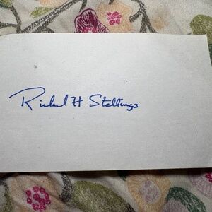 Richard Stallings — Autograph Signed Card — House of Representatives — Idaho